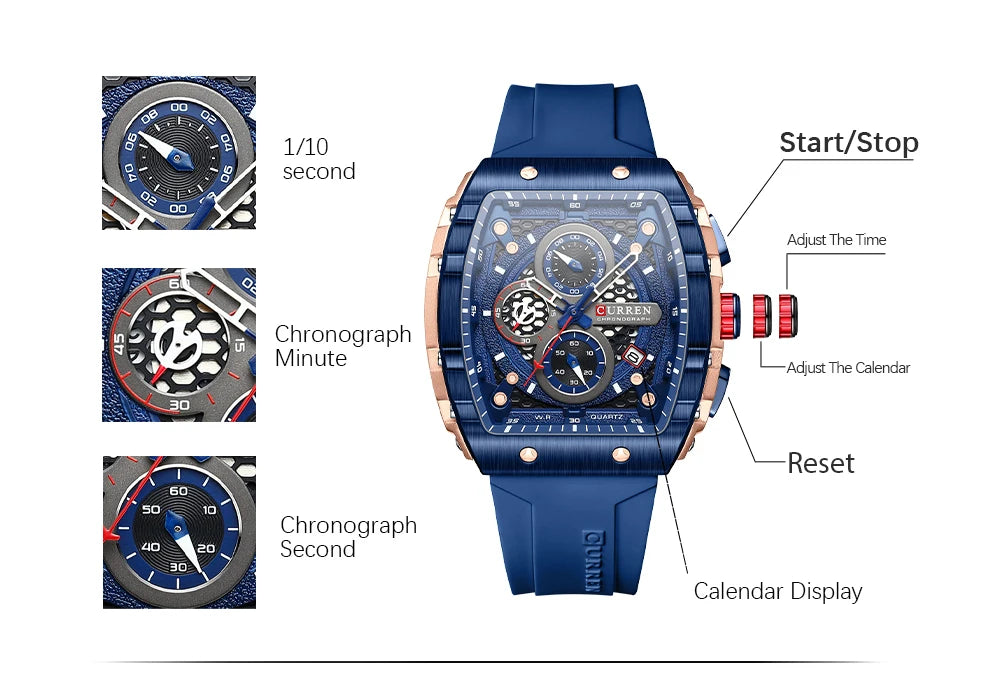 Curren Sports Large Dial Casual Quartz Watch - Smarsty