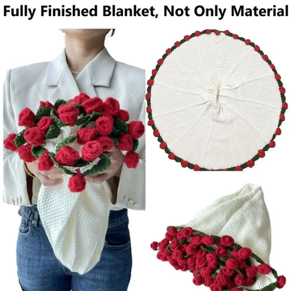 Handmade Crochet Rose Blanket for Cozy Comfort - Smarsty