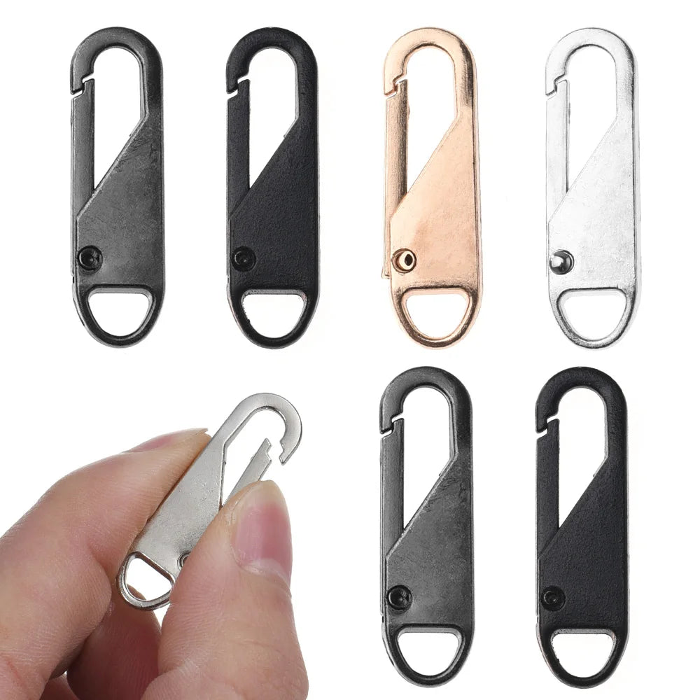 5pcs Universal Replacement Zipper Slider Metal Alloy Removal Zipper Puller Luggage Bag Zip Head DIY Craft Sewing Tool Repair Kit - Smarsty