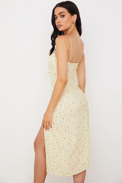 Women Elegant Floral Beach Vacation Bodycon Streetwear Long Dress 2025 Summer Clothes Wholesale Items For Business