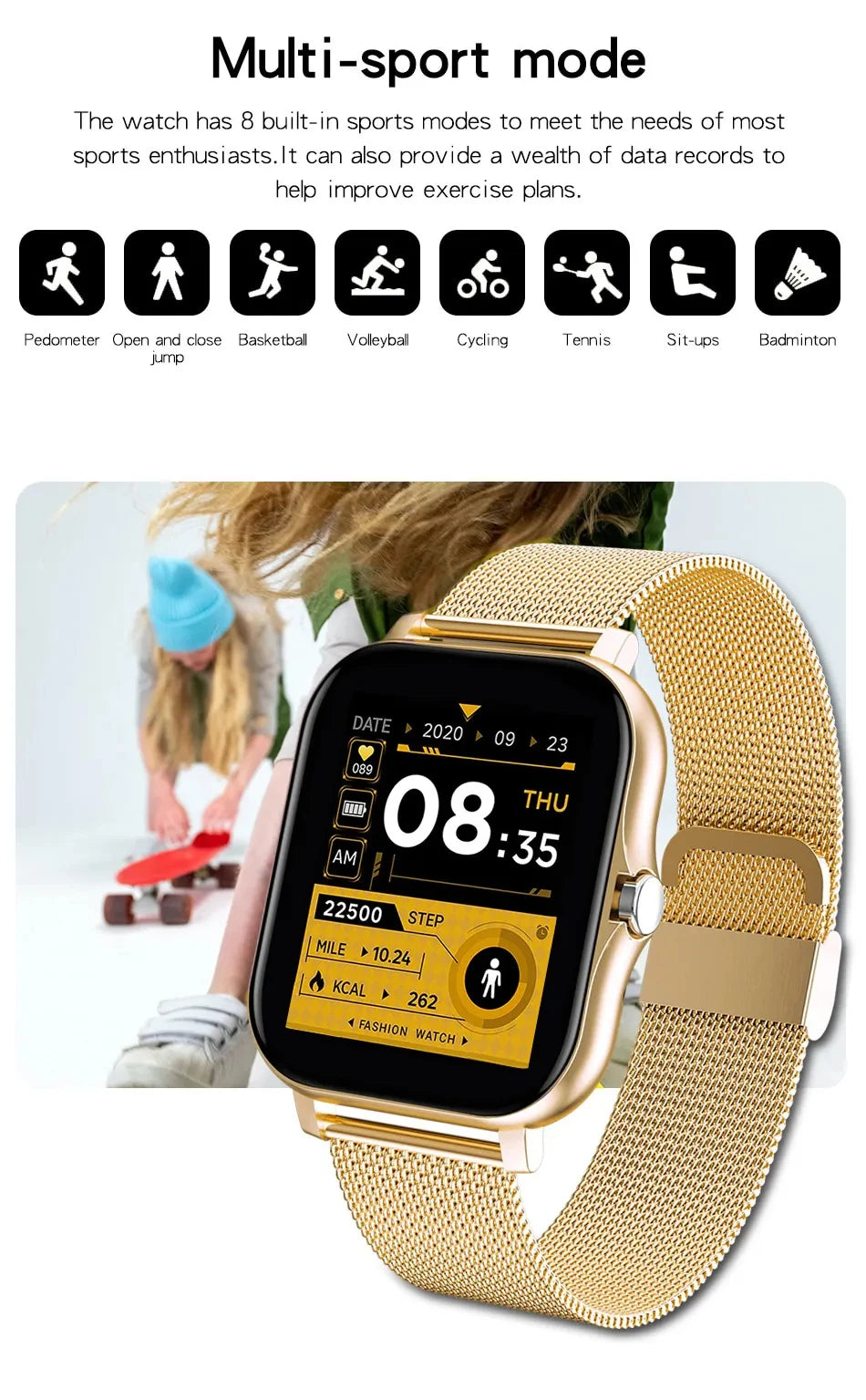 Bluetooth Smart Watch with Touch Call and Fitness Tracker - Smarsty