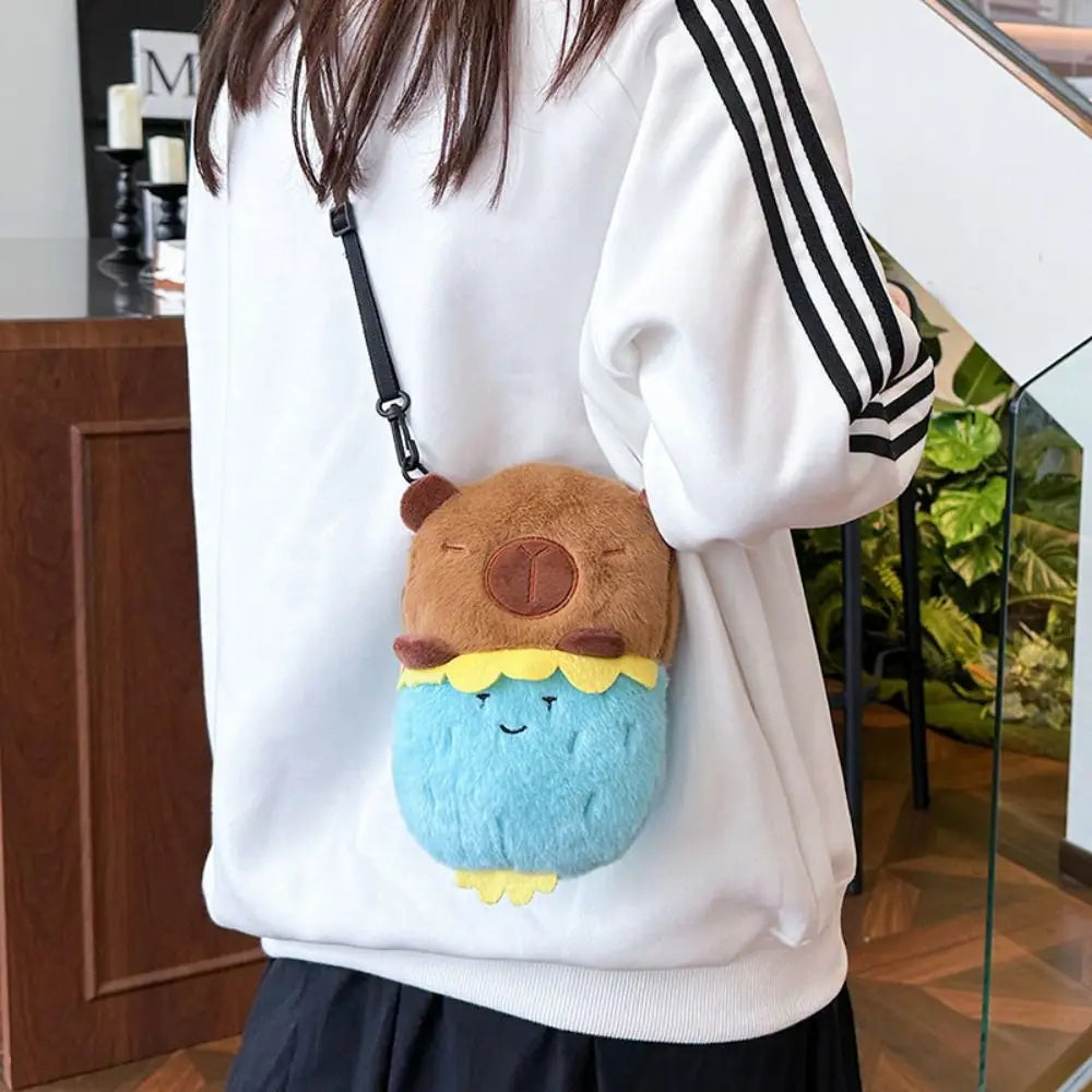 Capybara Plush Cartoon Shoulder Bag Large Capacity Unisex - Smarsty