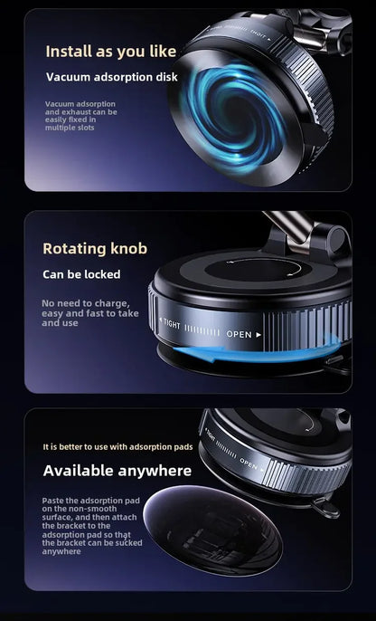 Foldable Magnetic Car Phone Holder With 360 Degree Rotation - Smarsty