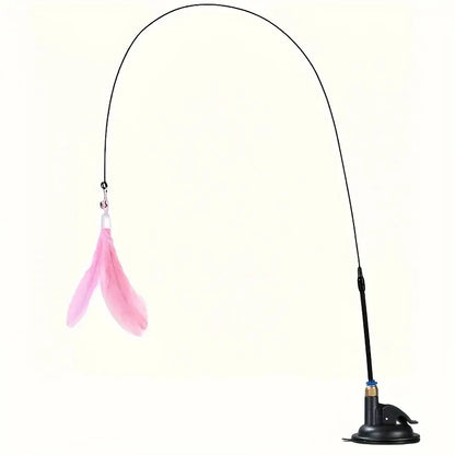 Interactive Cat Teaser Toy with Bell and Feather Wand - Smarsty