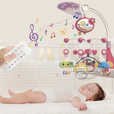 Musical Baby Crib Mobile with Lights Music Projection for Infants Remote Control Crib Toys for Newborn Baby Mobile for Crib Toys - Smarsty
