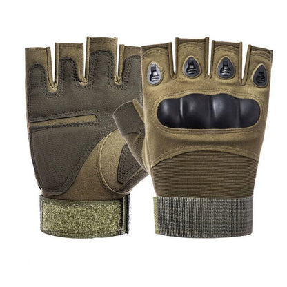 Tactical Hard Knuckle Fingerless Gloves for Combat - Smarsty