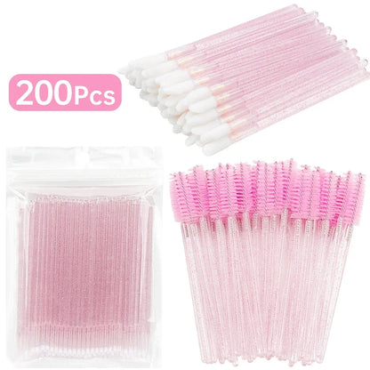 200 Pcs Disposable Makeup Brushes for Eyelash and Lip Application - Smarsty
