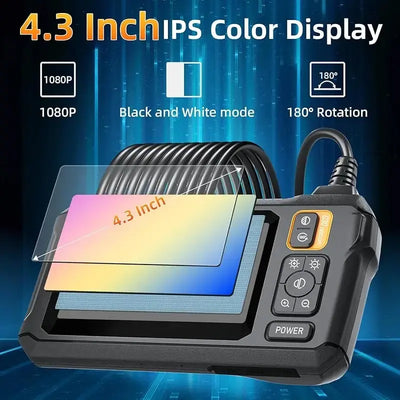 Industrial Endoscope Camera 8mm HD1080P 4.3inch IPS Screen 1080P Pipe Inspection Camera for Car Repair IP67 Waterproof 8 LEDS - Smarsty