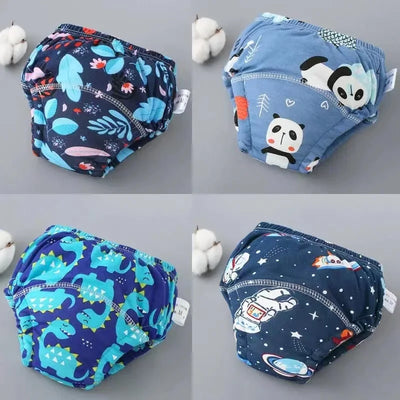 4PCS Baby Waterproof Diapers Pee Shorts Underwears Reusable Soft Ecological Cotton Toddler Potty Training Pants For Boys Girls by Smarsty