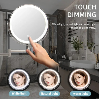 Wall Mounted Makeup Mirror with 10x Magnification - Smarsty