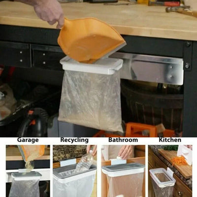 Trash Garbage Hanging Bag Hanger Durable Rubbish Holder Kitchen Support Cabinet Stand Trash Rack Storage Hanger Organizer by Smarsty