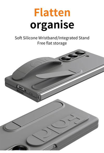 Premium Galaxy Z Fold Hand Strap Case With Folding Stand - Smarsty
