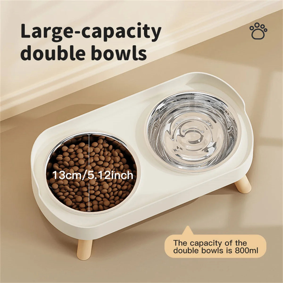 Colorful Double Bowl for Dogs and Cats with Large Capacity - Smarsty