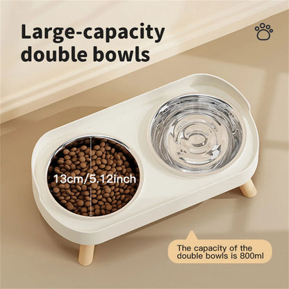 Colorful Double Bowl for Dogs and Cats with Large Capacity - Smarsty