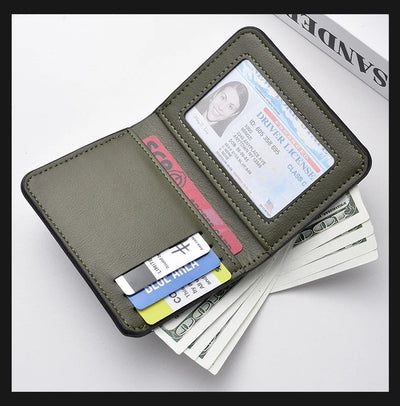 1Pc New Ultra-thin Mini Soft PU Leather Credit Card Wallet Holder Short Vertical High Quality Men's Wallet - Smarsty