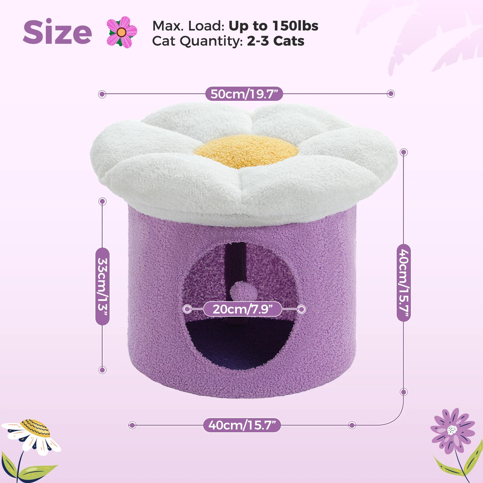 Large Cat House with Removable Flower Bed - Smarsty