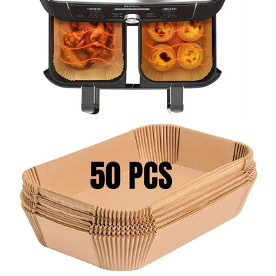 Air Fryer Paper Liners Disposable Oil-Proof Waterproof Baking Paper Round Square And Rectangle Parchment Kitchen Party Supplies - Smarsty