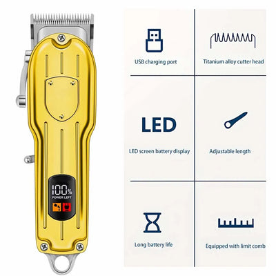 Professional Hair Clippers/Hair Trimmer/Beard Shaver for Men - Cordless Barber Clipper Hair Cutting Kit, Haircut Grooming Kit