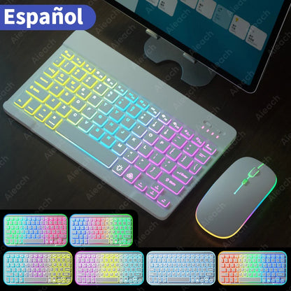 Wireless Tablet Keyboard with Rainbow Backlit for iPad