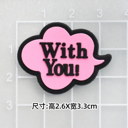 MINISO 20P Cute Cartoon PVC Pink Fashion Barbie Shoe Flowers DIY Hole Shoes Sandals Charm Shoes Accessories Party Festival Gifts