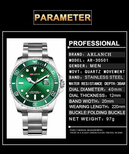 Classic Stainless Steel Quartz Watch with Magnifying Glass - Smarsty