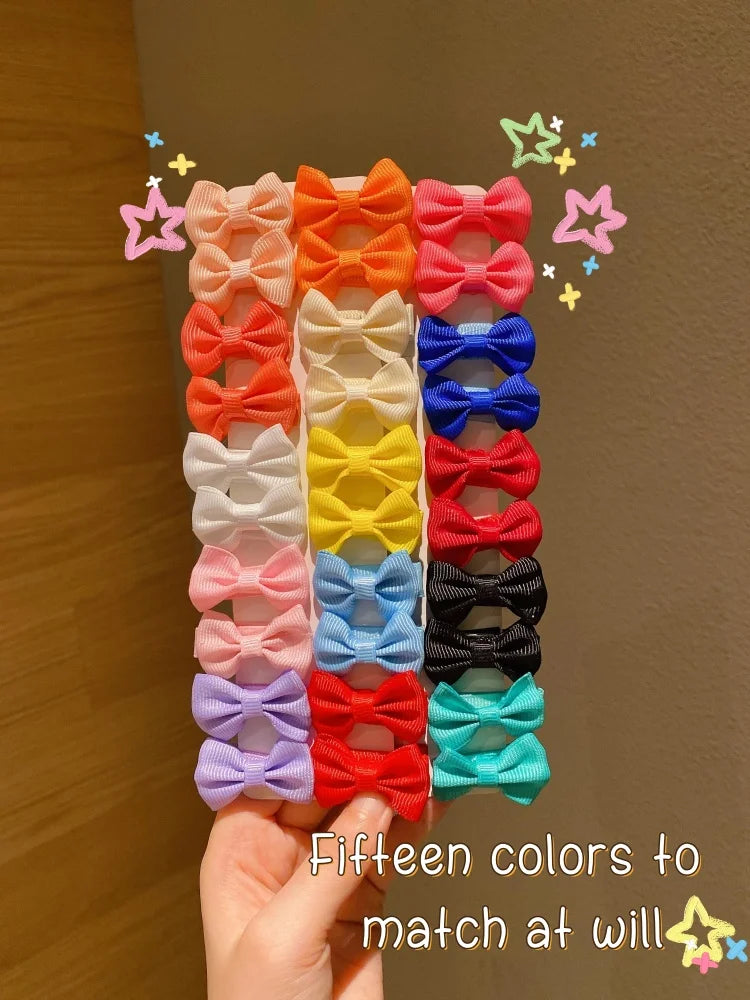 Colorful Bow Hairpins For Little Girls Gentle Holders - Smarsty