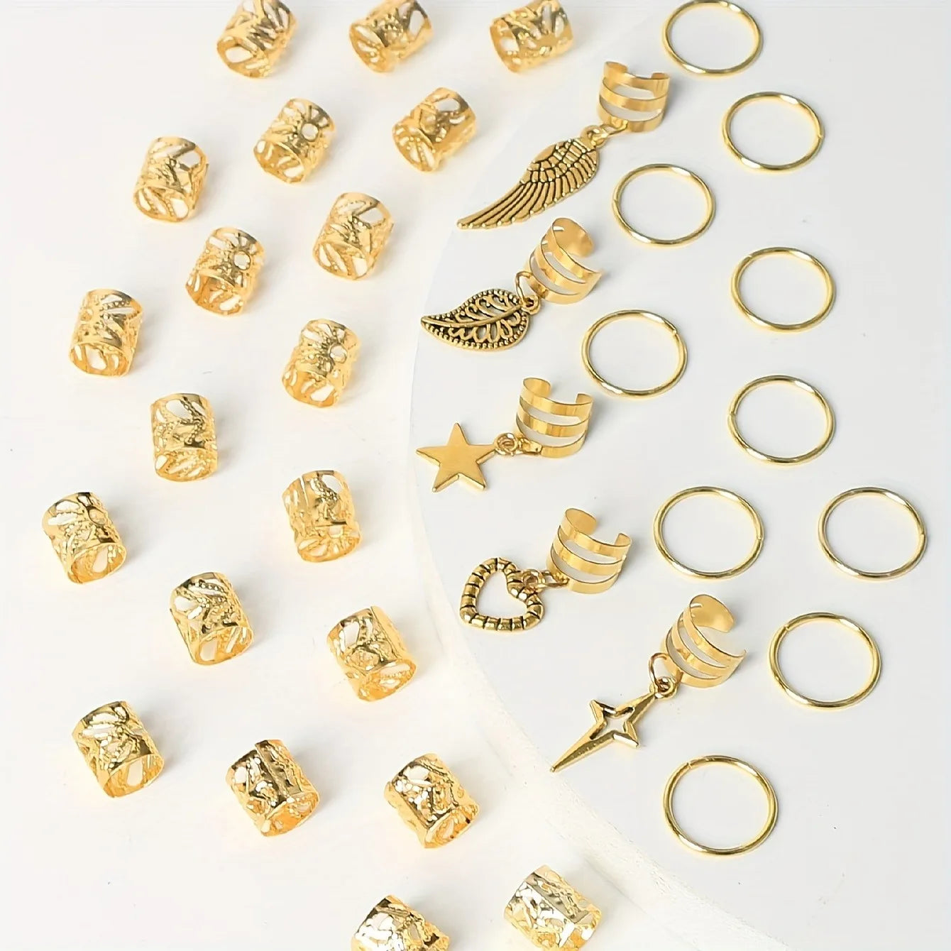 45pcs Alloy Braid Hair Rings for Stylish Dreadlocks - Smarsty