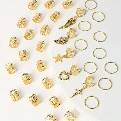 45pcs Alloy Braid Hair Rings for Stylish Dreadlocks - Smarsty