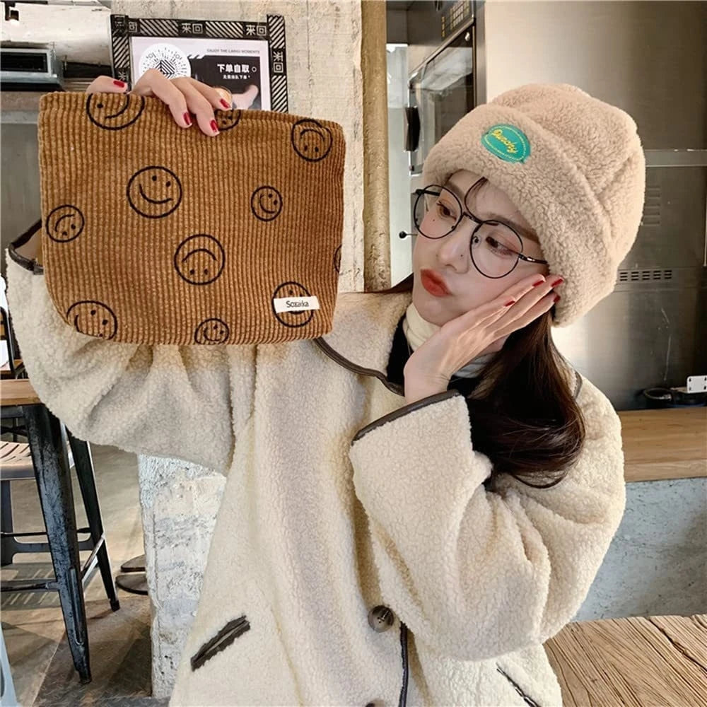 Makeup Bag Travel Toiletry Bag Cute Makeup Brushes Bag Cosmetic Bags for Women Zipper Makeup Bags for Purse - Smarsty