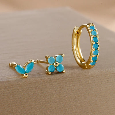 Gold Color Stainless Steel Hoop Earrings Set for Women - Smarsty