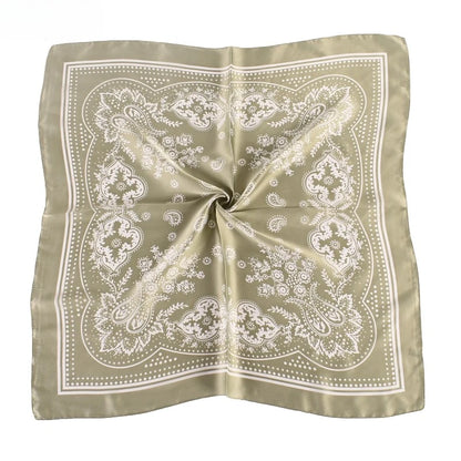 Women Paisley Satin Scarf Lightweight Sun Protection Shawl - Smarsty