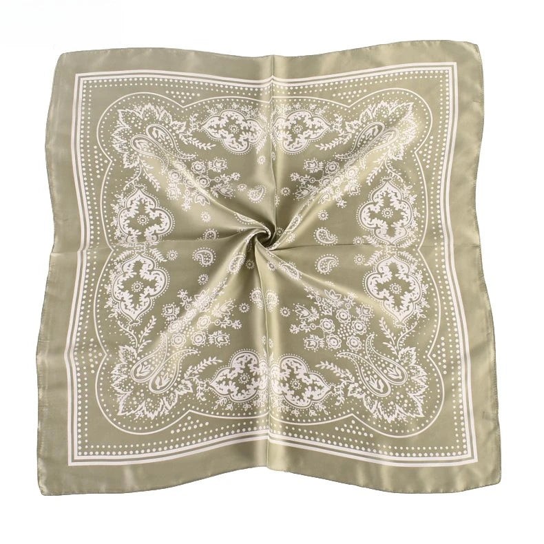Women Paisley Satin Scarf Lightweight Sun Protection Shawl - Smarsty