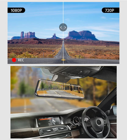 Dual 1080P Car DVR Touch Screen Rearview Night Vision - Smarsty