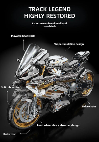 TOYLINX Alloy Motorcycle Desktop Decorations 2045PCS Racing Building Block Model  Kid Toys Christmas Easter Festive Gift Giving - Smarsty