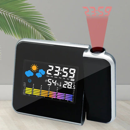Color Screen Digital Projection Alarm Clock with Rotating Display - Smarsty