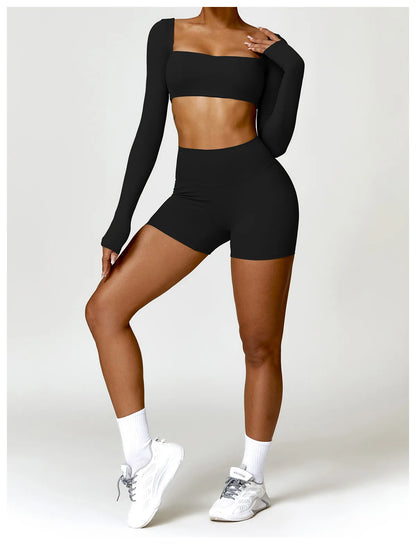 Ctenkevet Solid Color Women Fitness Quick-Dry Sport Short Women Cycling Soft Training Shorts Jog High Waist Yoga Short Legging - Smarsty