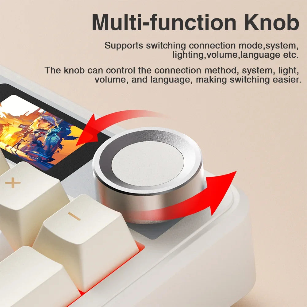 Wireless Bluetooth Macro Gaming Keyboard With TFT Display