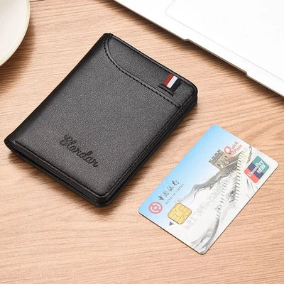 [Crazy Bag] Ultra Thin Men's Wallet Vertical Small Card Holder - Smarsty