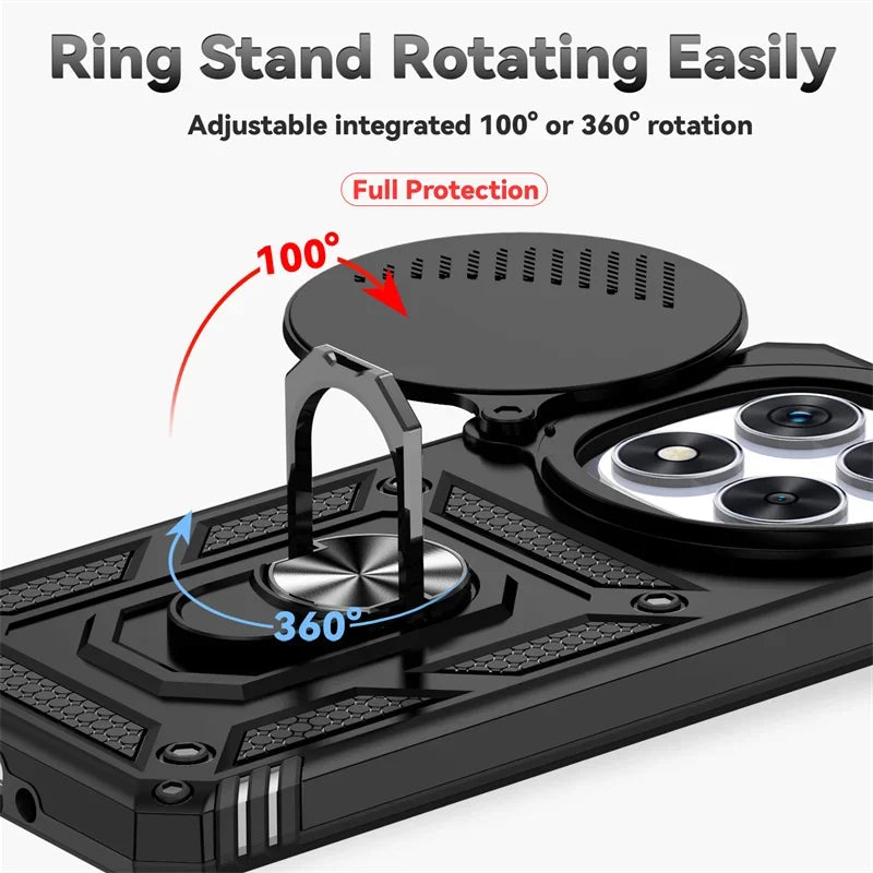 Shockproof Phone Case With Magnetic Ring Stand Camera Cover - Smarsty