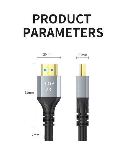 High-Speed HDMI Cable 8K 60Hz for Gaming and Streaming - Smarsty
