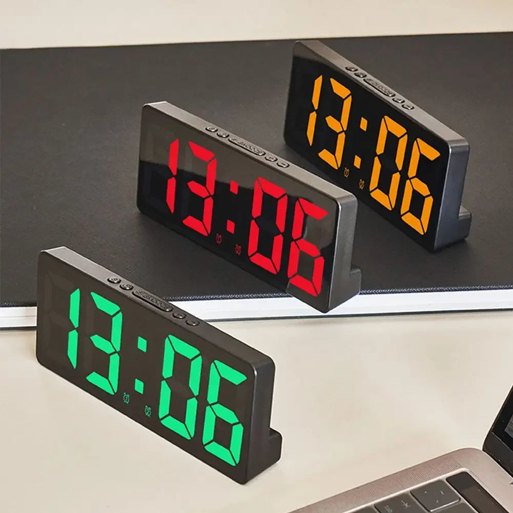Large Number LED Alarm Clock with Color Nightlight - Smarsty