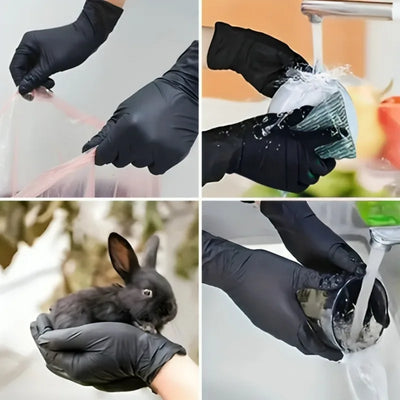 20/50/100PCS Disposable Black Nitrile Gloves for Household Use Latex Free Powder Free Cleaning Gloves Tattoo  Hairdressing Tools - Smarsty