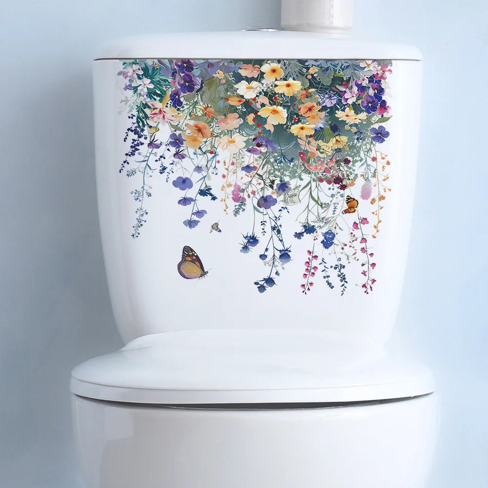 Green Plant Leaves Toilet Wall Sticker for Easy Home Decor - Smarsty