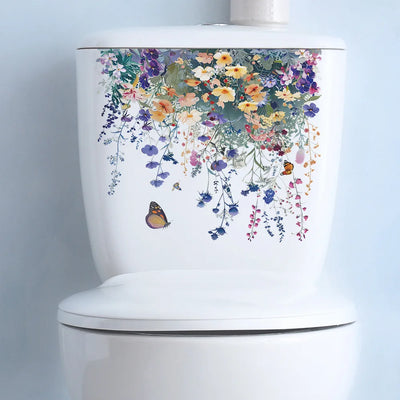 Green Plant Leaves Toilet Wall Sticker for Easy Home Decor - Smarsty