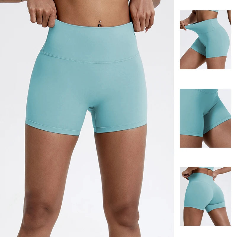 Hearuisavy Running Sports Shorts Women Buttock Lift Gym Leggings Women Cycling Slim Fit Workout Shorts High Waist Yoga Shorts - Smarsty