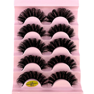 3D Natural Cat Eye False Eyelashes Fluffy Soft 5 Pairs - Smarsty