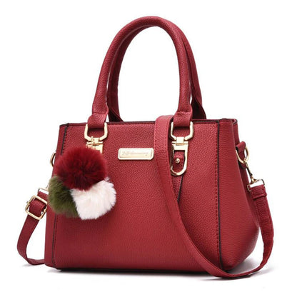 Women Beaded Pendant PU Shoulder Bag With Tassel Charm - Smarsty