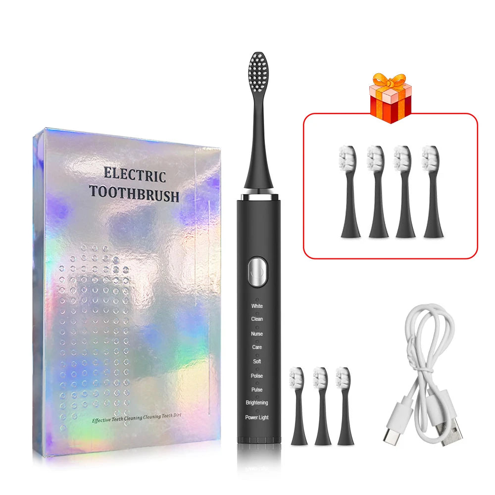 Electric Toothbrush With Sonic Vibration For Deep Cleaning - Smarsty
