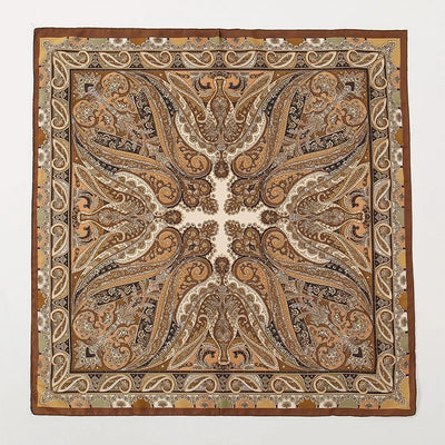 Bohemian Silk Square Scarf for Women Luxury Floral Print - Smarsty
