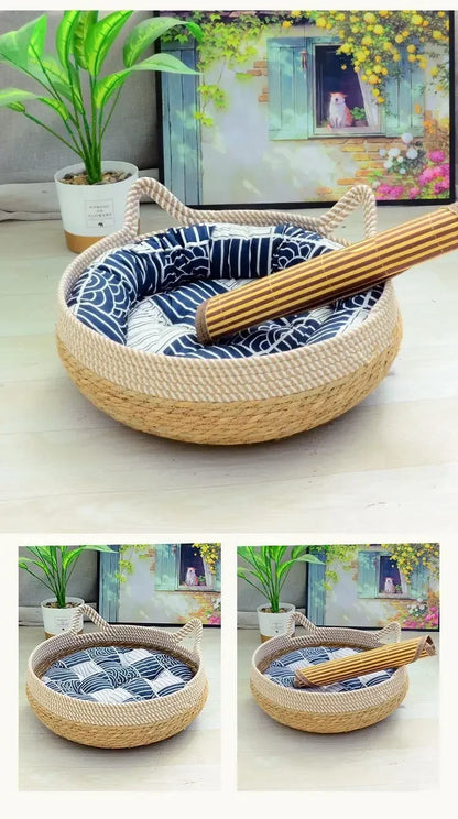 Breathable Summer Cat Bed with Removable Cover - Smarsty